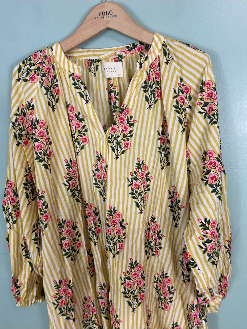 Sissel Edelbo Lara Floral Striped Yellow Dress One Size - Picture 3 of 6